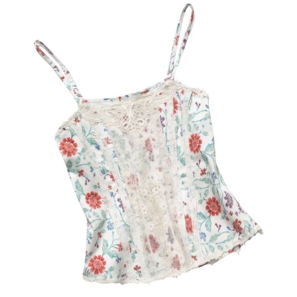 New Free People Miss Lizzy Floral Corset Top $98 SIZE 2 White Zip Lace Detail - Picture 6 of 8